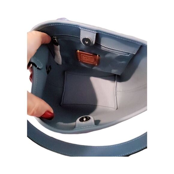 NWT~COACH City Bucket Bag with Coach Graphic in Chalk & Bluebell~$490 Retail Tag - Picture 5 of 8